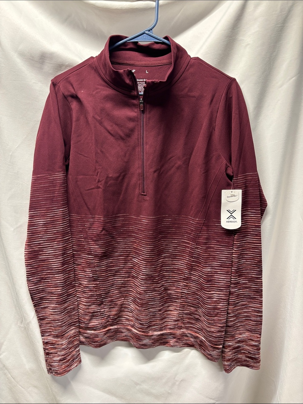 Xersion Maroon Ombre Quarter-Zip Womens Shirt-NEW